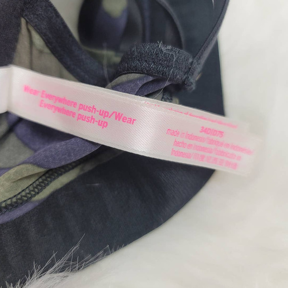 Victoria Secret Pink Black/Green Camo Wear Everywhere Push Up 34D - Picture 4 of 6